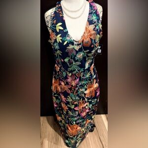 GUESS Embroidered Mesh Midi Dress